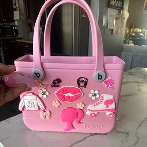 Barbie themed CUSTOMIZATION * BOGG BAG  Pink Starry Pearl Bling Accessory Bag